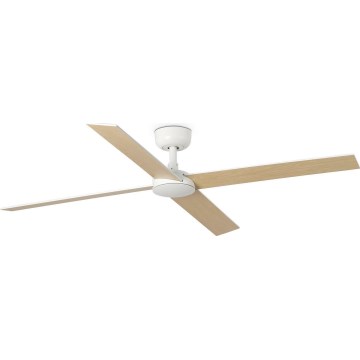 FARO 34355WT - Ανεμιστήρας οροφής RUDDER L λευκό/μπεζ διάμετρος 132 cm Wi-Fi Tuya + τηλεχειριστήριο