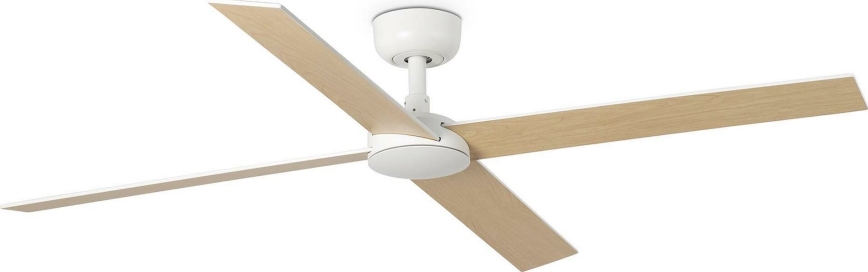 FARO 34355WT - Ανεμιστήρας οροφής RUDDER L λευκό/μπεζ διάμετρος 132 cm Wi-Fi Tuya + τηλεχειριστήριο