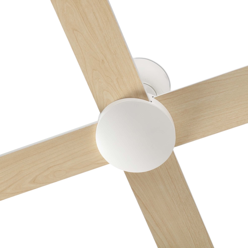 FARO 34355WT - Ανεμιστήρας οροφής RUDDER L λευκό/μπεζ διάμετρος 132 cm Wi-Fi Tuya + τηλεχειριστήριο