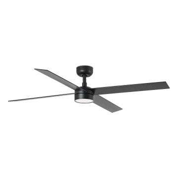 FARO 34356-1TW - Ανεμιστήρας οροφής LED Dimmable RUDDER L LED/20W/230V μαύρο/καφέ διάμετρος 132 cm + τηλεχειριστήριο