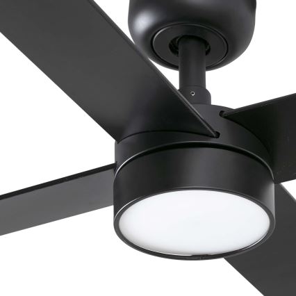FARO 34356-1TW - Ανεμιστήρας οροφής LED Dimmable RUDDER L LED/20W/230V μαύρο/καφέ διάμετρος 132 cm + τηλεχειριστήριο