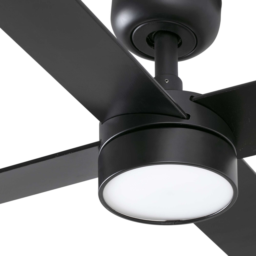 FARO 34356-1TW - Ανεμιστήρας οροφής LED Dimmable RUDDER L LED/20W/230V μαύρο/καφέ διάμετρος 132 cm + τηλεχειριστήριο