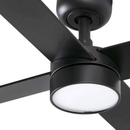FARO 34356WT1S - Ρυθμιζόμενος LED ανεμιστήρας οροφής RUDDER L LED/18W/230V 2700/3000/4000K διάμ. 132 cm καφέ/μαύρο Wi-Fi Tuya + τηλεχειριστήριο