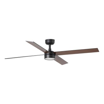 FARO 34356WT1S - Ρυθμιζόμενος LED ανεμιστήρας οροφής RUDDER L LED/18W/230V 2700/3000/4000K διάμ. 132 cm καφέ/μαύρο Wi-Fi Tuya + τηλεχειριστήριο