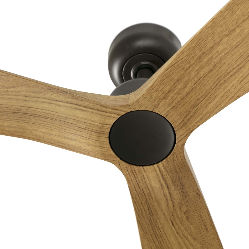 FARO 34360 - Ανεμιστήρας οροφής OUTWOOD L καφέ/μαύρο διάμετρος 150 cm IP44 + τηλεχειριστήριο