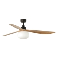 FARO 34360WT-11L - Ανεμιστήρας οροφής OUTWOOD L 1xE27/15W/230V καφέ/μαύρο Ø 150 εκ. Wi-Fi Tuya IP44 + τηλεχειριστήριο