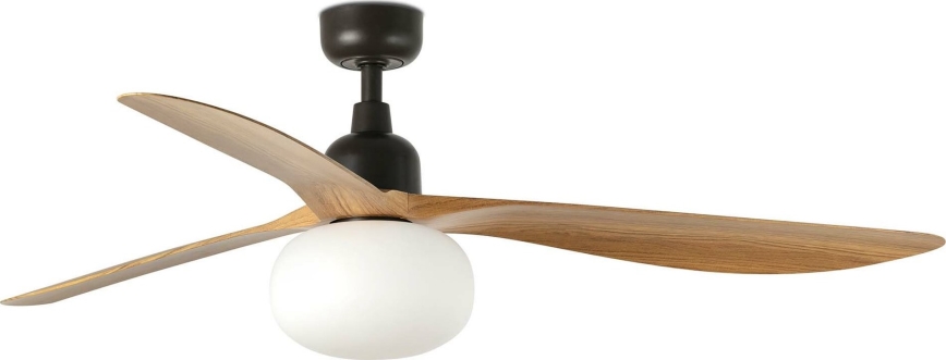 FARO 34360WT-11L - Ανεμιστήρας οροφής OUTWOOD L 1xE27/15W/230V καφέ/μαύρο διάμετρος 150 cm Wi-Fi Tuya IP44 + τηλεχειριστήριο