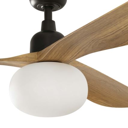 FARO 34360WT-11L - Ανεμιστήρας οροφής OUTWOOD L 1xE27/15W/230V καφέ/μαύρο διάμετρος 150 cm Wi-Fi Tuya IP44 + τηλεχειριστήριο