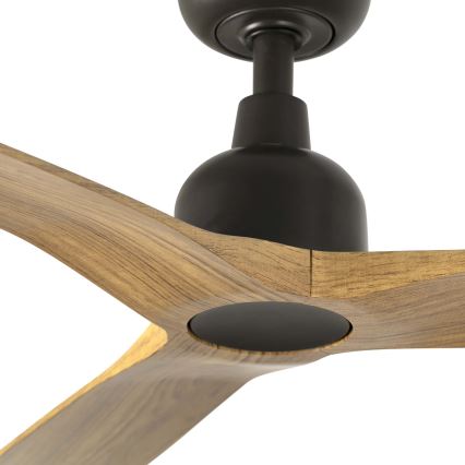 FARO 34360WT - Ανεμιστήρας οροφής OUTWOOD L καφέ/μαύρο διάμετρος 150 cm Wi-Fi Tuya IP44 + τηλεχειριστήριο