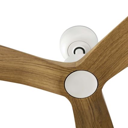 FARO 34361 - Ανεμιστήρας οροφής OUTWOOD L καφέ/λευκό διάμετρος 150 cm IP44 + τηλεχειριστήριο