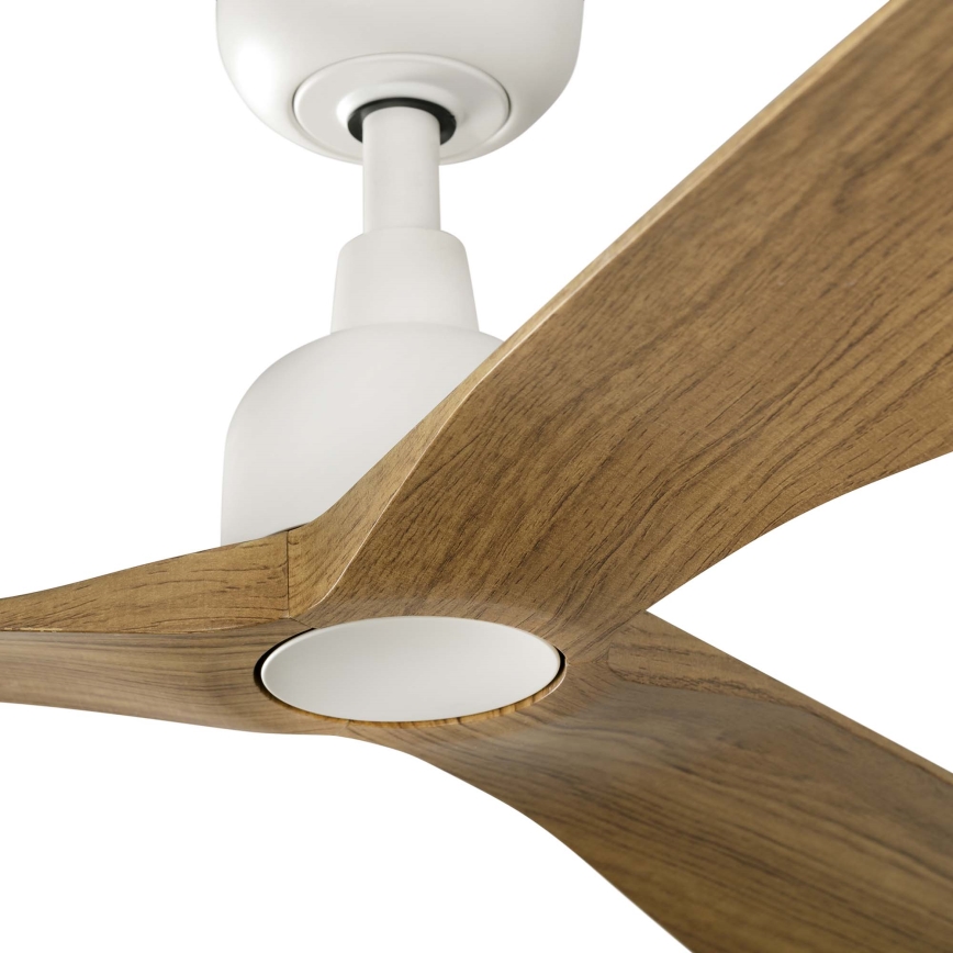 FARO 34361 - Ανεμιστήρας οροφής OUTWOOD L καφέ/λευκό διάμετρος 150 cm IP44 + τηλεχειριστήριο