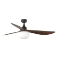 FARO 34362WT-11L - Ανεμιστήρας οροφής OUTWOOD L 1xE27/15W/230V καφέ/μαύρο διάμ. 150 cm Wi-Fi Tuya IP44 + τηλεχειριστήριο