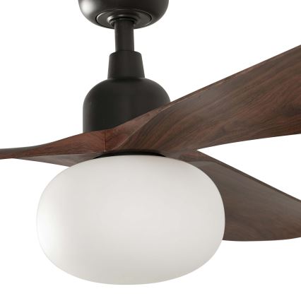 FARO 34362WT-11L - Ανεμιστήρας οροφής OUTWOOD L 1xE27/15W/230V καφέ/μαύρο διάμετρος 150 cm Wi-Fi Tuya IP44 + τηλεχειριστήριο