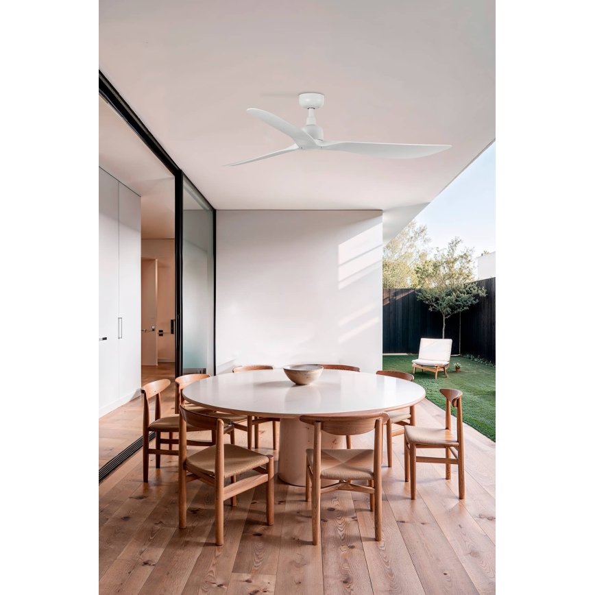 FARO 34363 - Ανεμιστήρας οροφής OUTWOOD L λευκό διάμετρος 150 cm IP44 + τηλεχειριστήριο