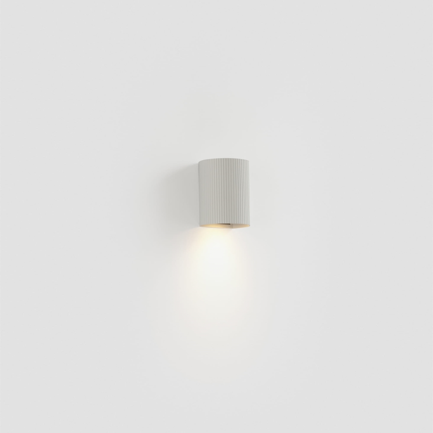 FARO 40526 - Φωτιστικό τοίχου SOLE 1xGU10/8W/230V λευκό αυλακωτό στρογγυλό