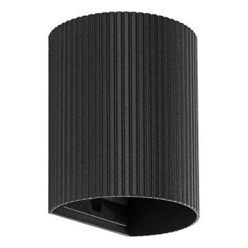 FARO 40527 - Φωτιστικό τοίχου SOLE 1xGU10/8W/230V μαύρο αυλακωτό στρογγυλό