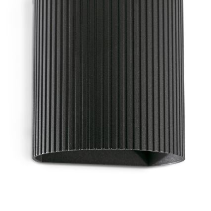 FARO 40527 - Φωτιστικό τοίχου SOLE 1xGU10/8W/230V μαύρο αυλακωτό στρογγυλό