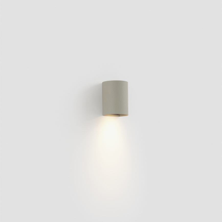 FARO 40528 - Φωτιστικό τοίχου SOLE 1xGU10/8W/230V γκρι αυλακωτό στρογγυλό