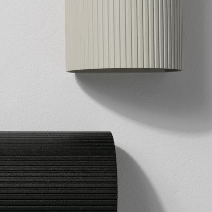 FARO 40528 - Φωτιστικό τοίχου SOLE 1xGU10/8W/230V γκρι αυλακωτό στρογγυλό