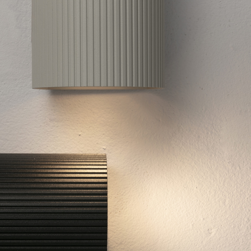 FARO 40528 - Φωτιστικό τοίχου SOLE 1xGU10/8W/230V γκρι αυλακωτό στρογγυλό