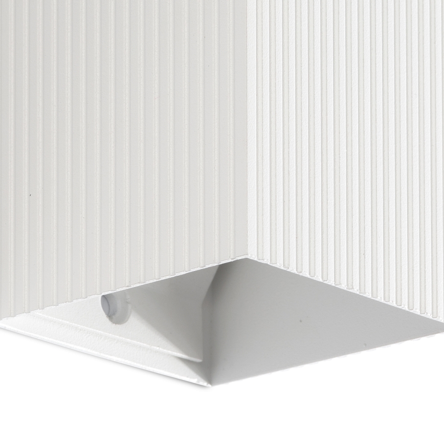 FARO 40534 - Φωτιστικό τοίχου SOLE 1xGU10/8W/230V λευκό αυλακωτό γωνιακό