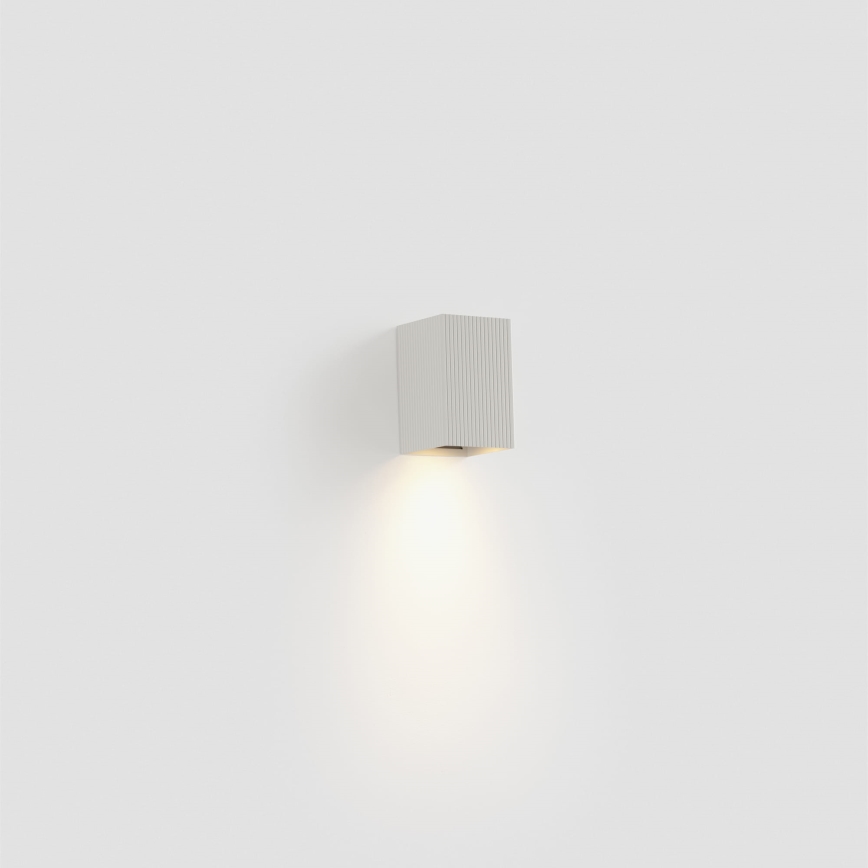 FARO 40534 - Φωτιστικό τοίχου SOLE 1xGU10/8W/230V λευκό αυλακωτό γωνιακό