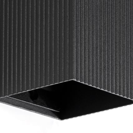 FARO 40535 - Φωτιστικό τοίχου SOLE 1xGU10/8W/230V μαύρο αυλακωτό γωνιακό