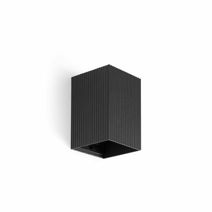 FARO 40535 - Φωτιστικό τοίχου SOLE 1xGU10/8W/230V μαύρο αυλακωτό γωνιακό