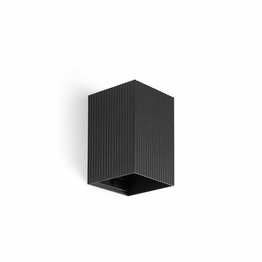 FARO 40535 - Φωτιστικό τοίχου SOLE 1xGU10/8W/230V μαύρο αυλακωτό γωνιακό