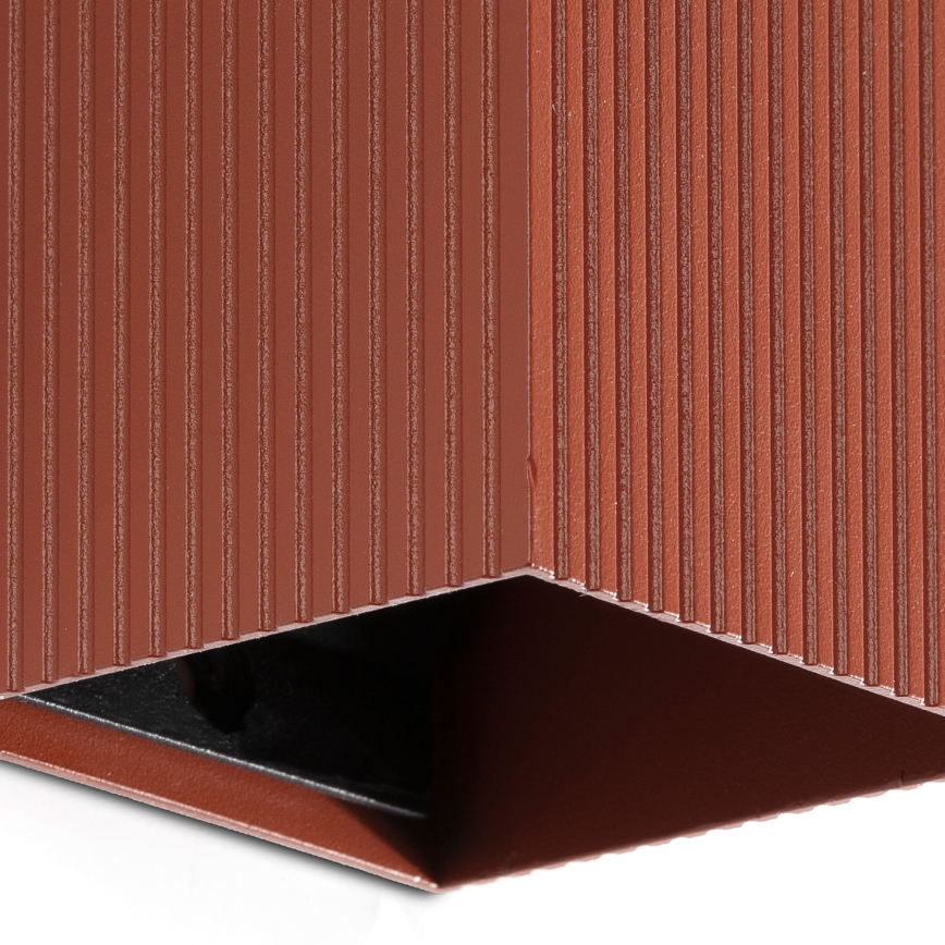 FARO 40537 - Φωτιστικό τοίχου SOLE 1xGU10/8W/230V τούβλο αυλακωτό γωνιακό