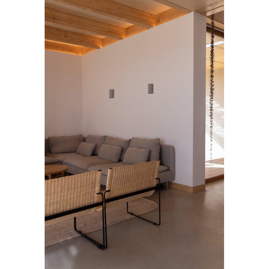 FARO 40540 - Φωτιστικό τοίχου SOLE 2xGU10/8W/230V γκρι στρογγυλό