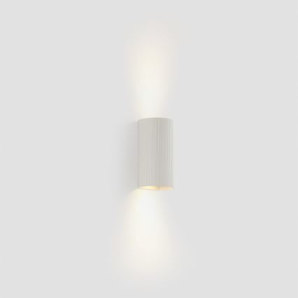 FARO 40542 - Φωτιστικό τοίχου SOLE 2xGU10/8W/230V λευκό αυλακωτό στρογγυλό