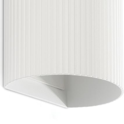 FARO 40542 - Φωτιστικό τοίχου SOLE 2xGU10/8W/230V λευκό αυλακωτό στρογγυλό