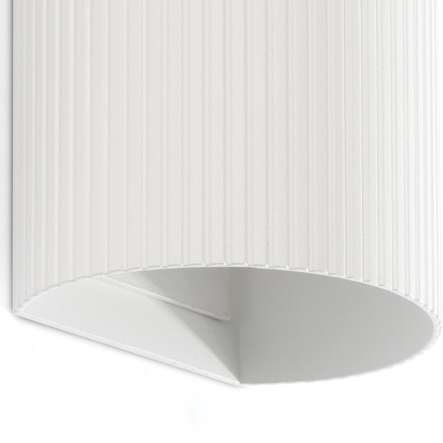 FARO 40542 - Φωτιστικό τοίχου SOLE 2xGU10/8W/230V λευκό αυλακωτό στρογγυλό