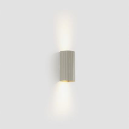 FARO 40544 - Φωτιστικό τοίχου SOLE 2xGU10/8W/230V γκρι αυλακωτό στρογγυλό