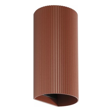 FARO 40545 - Φωτιστικό τοίχου SOLE 2xGU10/8W/230V τούβλο αυλακωτό στρογγυλό