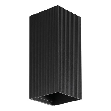 FARO 40566 - Φωτιστικό τοίχου SOLE 2xGU10/8W/230V μαύρο αυλακωτό γωνιακό