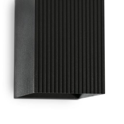 FARO 40566 - Φωτιστικό τοίχου SOLE 2xGU10/8W/230V μαύρο αυλακωτό γωνιακό