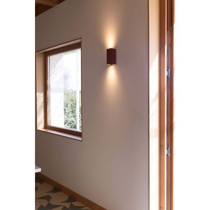 FARO 40568 - Φωτιστικό τοίχου SOLE 2xGU10/8W/230V τούβλο αυλακωτό γωνιακό