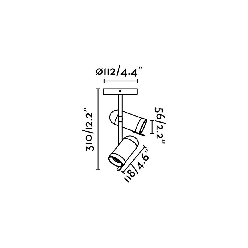 Faro 43534 - Φωτιστικό σποτ ORLEANS 2xGU10/8W/230V ασήμι/μαύρο