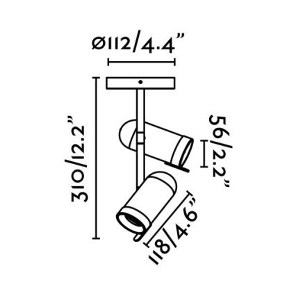 Faro 43534 - Φωτιστικό σποτ ORLEANS 2xGU10/8W/230V ασήμι/μαύρο