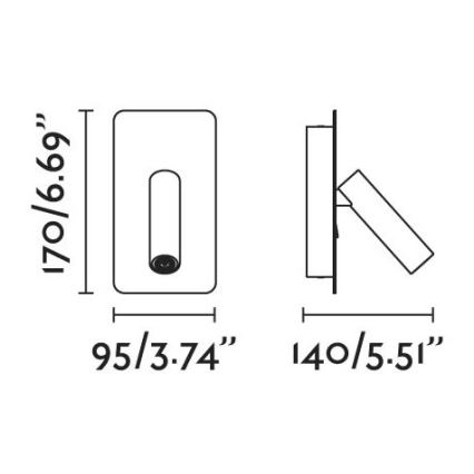 FARO 62116 - LED Επιτοίχιο φωτιστικό σποτ SUAU LED/3W/230V USB μαύρο