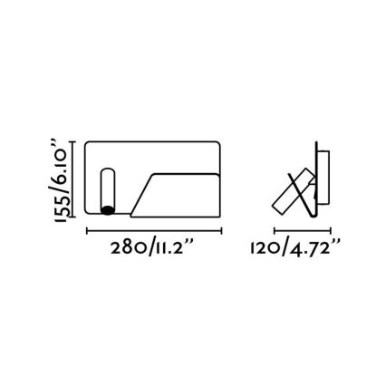 FARO 62122 - LED Επιτοίχιο φωτιστικό σποτ SUAU LED/3W/230V USB λευκό
