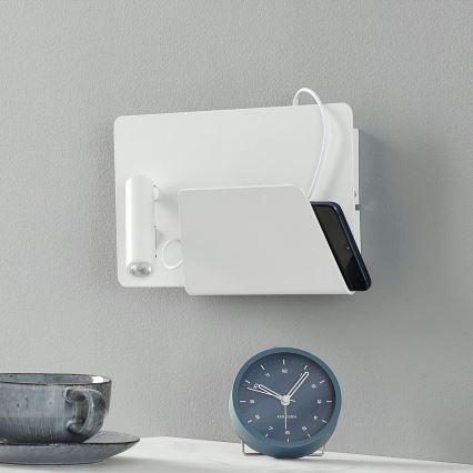 FARO 62122 - LED Επιτοίχιο φωτιστικό σποτ SUAU LED/3W/230V USB λευκό