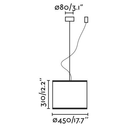 FARO 64314-49 - Κρεμαστό φωτιστικό οροφής MAMBO 1xE27/15W/230V δ. 45 cm rattan/μαύρο