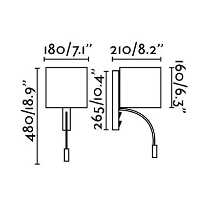 Faro 64323 - Φως τοίχου LED TIRA 1xE27/15W + LED/3W/230V