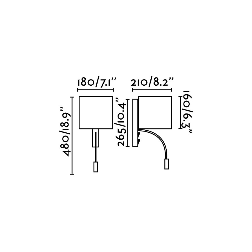 Faro 64323 - Φως τοίχου LED TIRA 1xE27/15W + LED/3W/230V