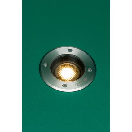 FARO 70310 - Εξωτερικό φωτιστικό δαπέδου για διέλευση οχημάτων GEISER 1xGU10/8W/230V IK08 IP67 από ανοξείδωτο χάλυβα