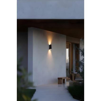 FARO 70327 - Επιτοίχιο φωτιστικό εξωτερικού χώρου ESTELA 2xGU10/5W/230V IP65 μαύρο