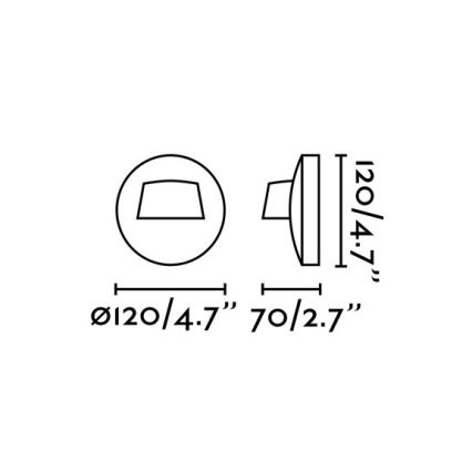 FARO 70408 - Φως τοίχου εξωτερικού χώρου LED BROW LED/3W/230V IP44